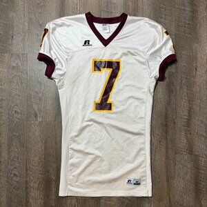 Vintage Y2k Russell‎ White Maroon #7 Football Jersey Mens Size Medium